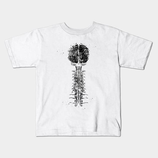 Brain and cervical Kids T-Shirt by erzebeth